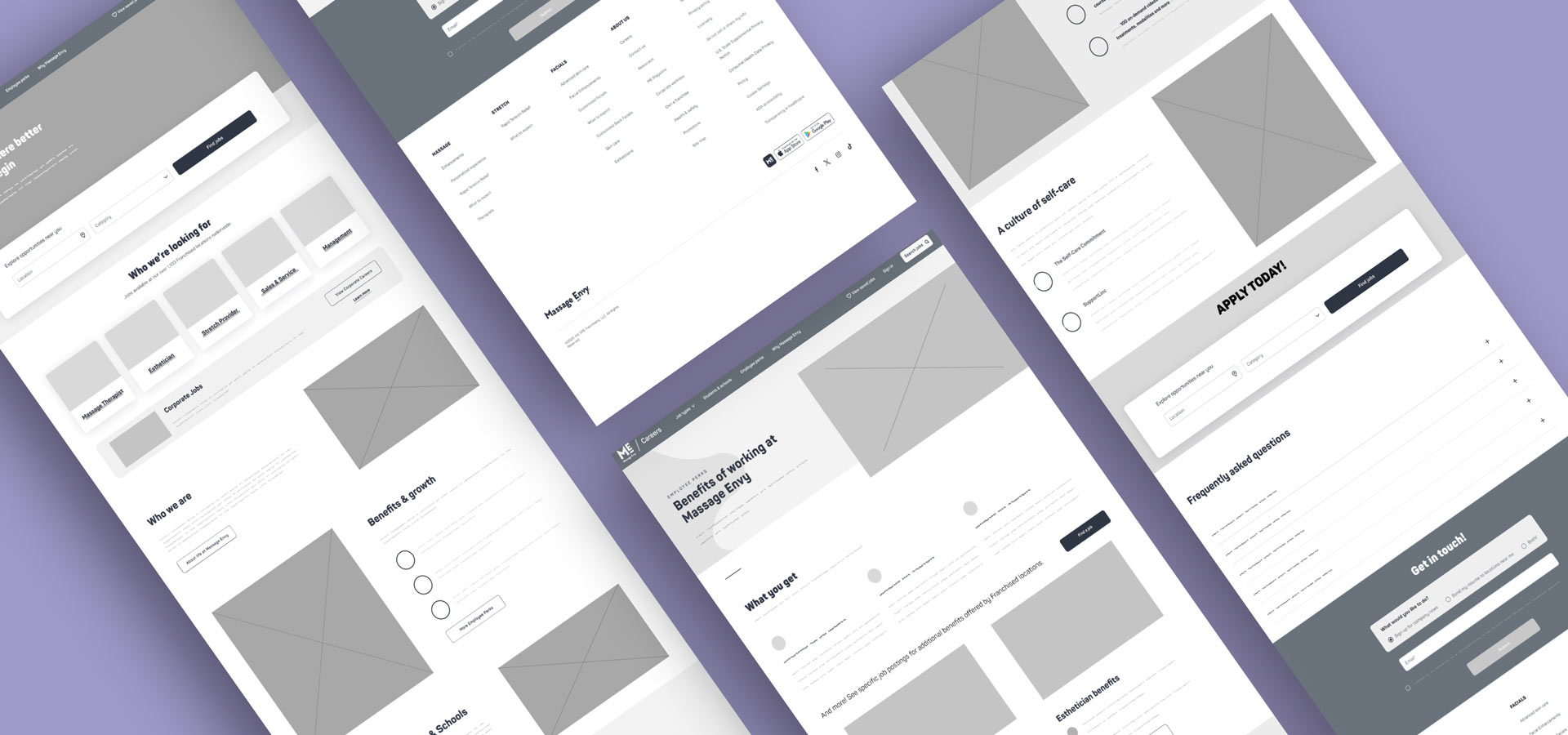 Website wireframes